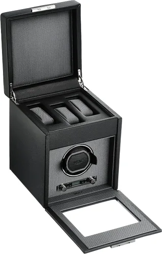 Vista 2 de WOLF 456102 Viceroy - Bobinadora de reloj individual con funda y almacenamiento, color negro, Negro
