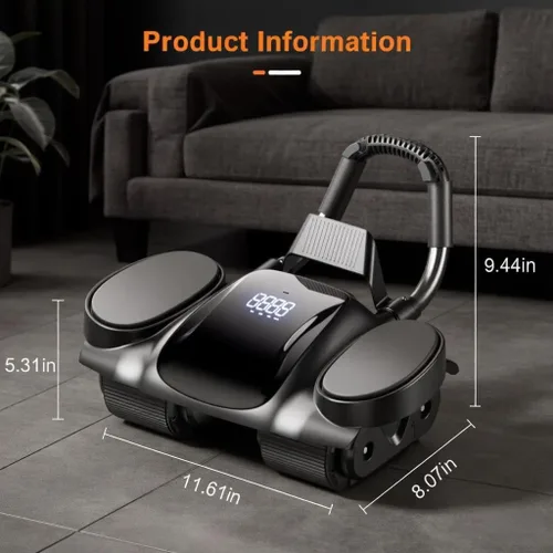 Vista 7 de Ab Roller Wheel with Elbow Support - Abdominal Rebound Roller with LCD Large Screen Display