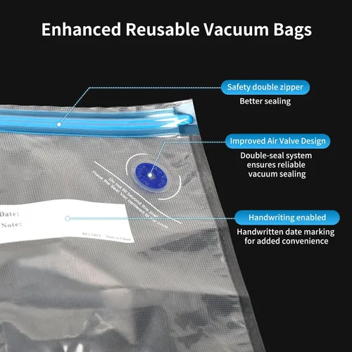 Vista 5 de Sellador al vacío para alimentos con 40 bolsas reutilizables, potente sellador al vacío de mano, maravilla de sellado y frescura, inalámbrico