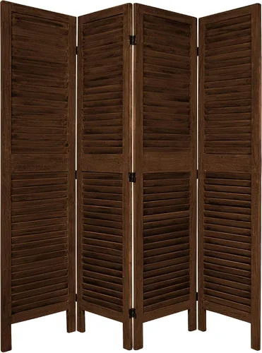 Vista 5 de Oriental Furniture - Divder veneciano clásico de 5 1/2 pies de alto, color marrón quemado, 3 paneles