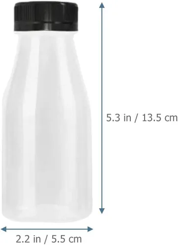 Vista 4 de 6 botellas de jugo transparentes a prueba de fugas, botellas de leche reutilizables, recipientes para bebidas al aire libre, tapas para exprimir