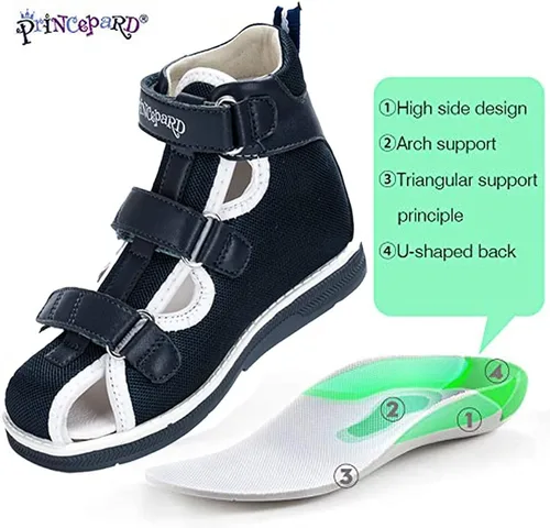 Vista 3 de princepard Sandalias ortopédicas para niños y niños, zapatos correctivos de verano para niños y niñas, pies planos o caminar de puntillas, soporte
