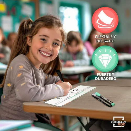 Vista 8 de Scribbledo - Línea numérica negativa de borrado en seco para estudiantes, paquete de 10 hojas de doble cara de 4 x 12 pulgadas, práctica