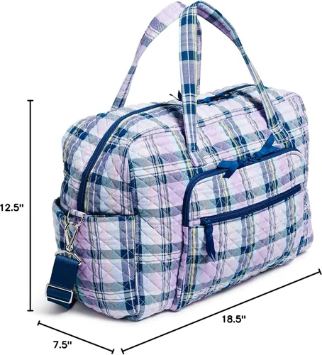 Vista 6 de Vera Bradley - Bolsa de viaje de fin de semana Weekender de algodón para mujer