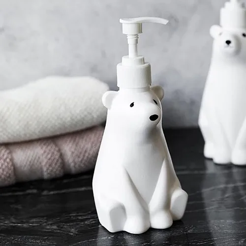 Vista 6 de Lindo dispensador, dispensador divertido, dispensador de mano, dispensador de botellas con bomba en forma de oso, botella dispensadora linda botella