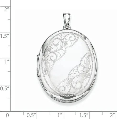 Vista 4 de Collar de plata de ley 925 con espirales laterales ovalados de 1339in con dije de foto ovalado de 1339in que sostiene fotos joyería fina