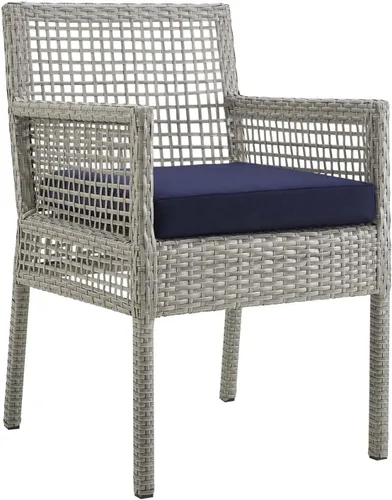Vista 9 de Modway Aura Piece - Juego de mimbre para exteriores, gris gris