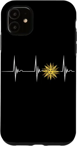Vista 5 de Funda para iPhone 15 Uruguay Pride Heartbeat EKG Pulse Uruguay Flag Uruguay