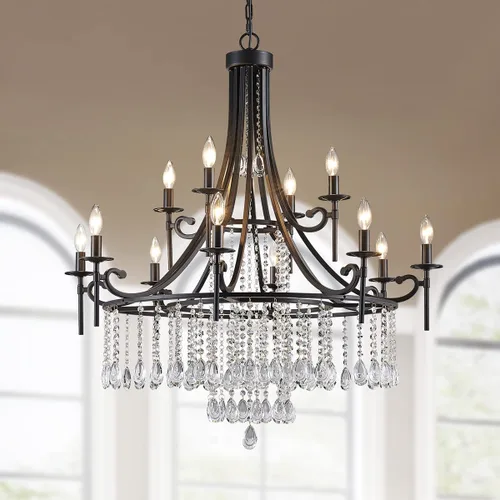 Vista 10 de WUZUPS Candelabro de Velas Colgante de 3 Luces, Lámpara de Techo Moderna, Accesorio de Iluminación para Dormitorio, Pasillo, Bar, Cocina, Comedor Oro