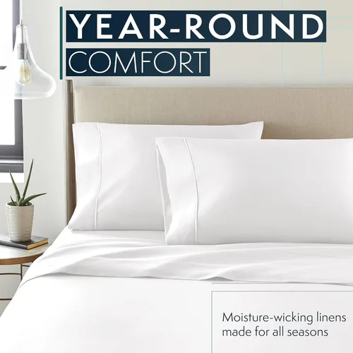 Vista 6 de HC COLLECTION Juego de sábanas para cama individual con 1 funda de almohada, sábanas de microfibra cepillada de 1800 hilos de lujo hotelero Serie