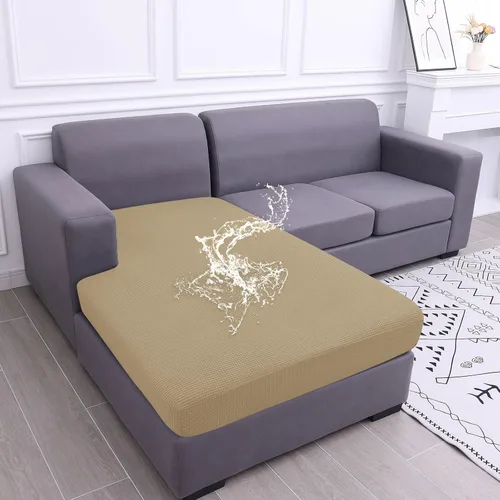 Vista 63 de Fundas impermeables para sofá seccional, fundas de cojín antideslizantes para sofá Ajuste seccional en forma de L, tela jacquard elástica, parte