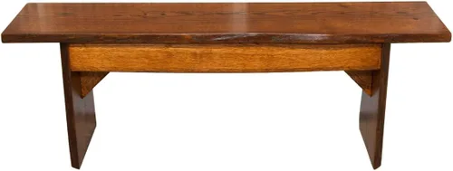 Vista 7 de Rustic Red Door Co. Banco de madera con borde vivo para mesa de comedor, entrada, dormitorio, acento de sala de estar, losa de madera maciza