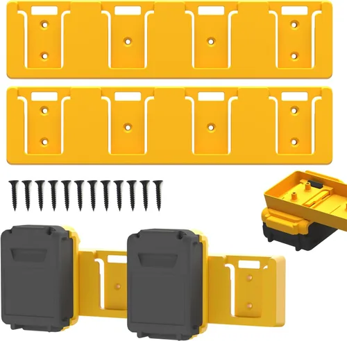 Vista 7 de Soporte de batería compatible con soporte de batería DeWalt 20V, montaje de 4 ranuras a granel, herramienta de garaje, herramientas para Dewalt 20v