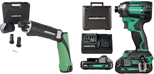 Vista 13 de Metabo HPT - Juego de destornillador inalámbrico de iones de litio de 3,6 V, destornillador de potencia compacto y liviano con 2 baterías de 1,5 Ah
