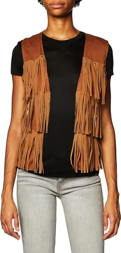 Vista 2 de Costume Culture Chaleco hippie con flecos para mujer