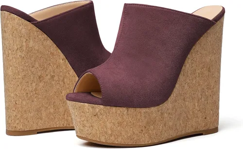Vista 4 de SAMMITOP Sandalias de cuña con plataforma para mujer, zapatos de cuña para mujer