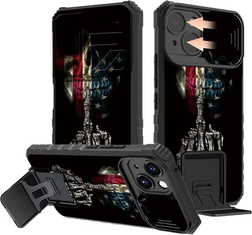 Vista 54 de Rossy Funda para iPhone 14 2022, para iPhone 14 con funda deslizante para cámara deslizante, soporte integrado, doble capa híbrida, a prueba de 1-37