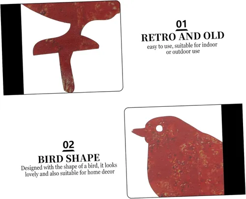 Vista 6 de Yardwe Tarjeta de pájaro de hojalata decorativa hoja de hierro el pájaro
