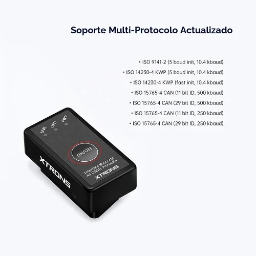 Vista 5 de XTRONS OBD2 II Herramienta de diagnóstico auto del coche lector de código de coche comprobar motor con interruptor de encendido/apagado para OBD01S