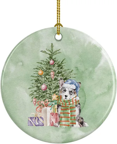 Vista 24 de Caroline's Treasures Bulldog, Bulldog inglés #2 y árbol de cerámica adorno colgante para árbol de Navidad, decoración colgante para el hogar