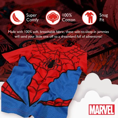 Vista 3 de Marvel Kids' 2-Piece Snug-fit Cotton Pajamas Set