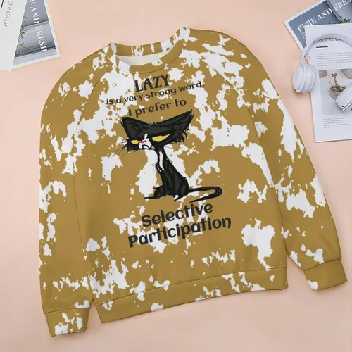 Vista 3 de QANSI Blusa de manga larga para mujer, cuello redondo, casual, holgada, para mujer