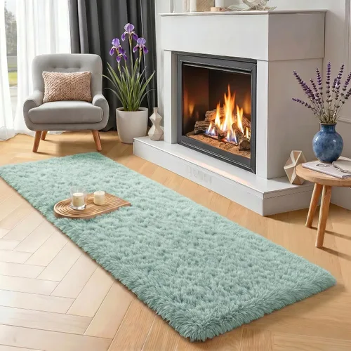 Vista 61 de Alfombras grises pequeñas para dormitorio, 2 x 4 pies, alfombras de pasillo lavables de felpa para pasillo 2- Gris