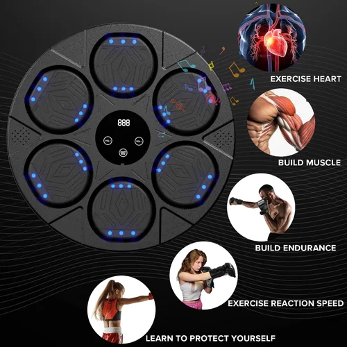 Vista 6 de Music Boxing Machine Kit Wall Mounted Smart Boxing Machine & Counter Complete Boxing Kit More Than a Standard Punching Machine for Adults & Home