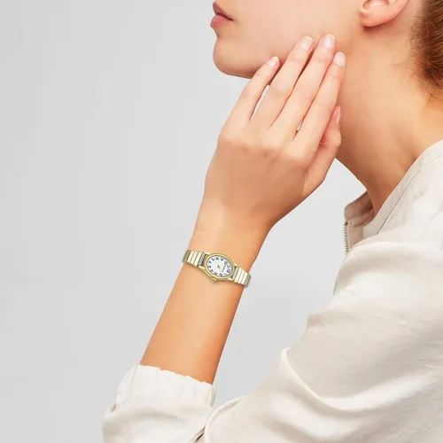 Vista 6 de BOSHIYA Reloj con banda elástica para mujer Easy Reader de 1.181 in analógico de cuarzo con correa elástica de acero inoxidable, impermeable, reloj