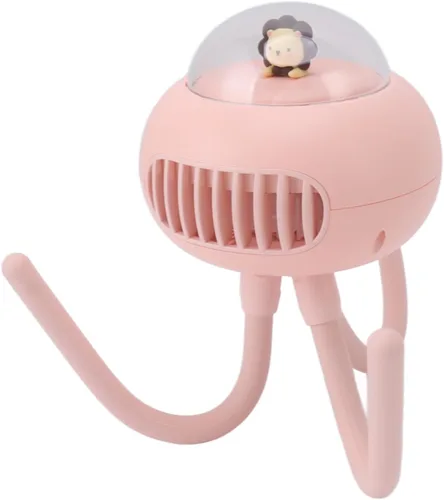 Vista 4 de Baby Stroller Fan, Portable Battery Operated Small Fan with 4 Speed Flexible Bladeless Design, for Camping Travel Stroller