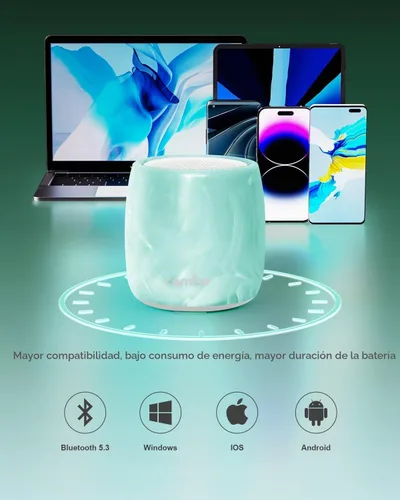 Vista 4 de Altavoz impermeable, pequeño altavoz Bluetooth con sonido estéreo y graves robustos, mini altavoces con llamada manos libres, IPX7 impermeable