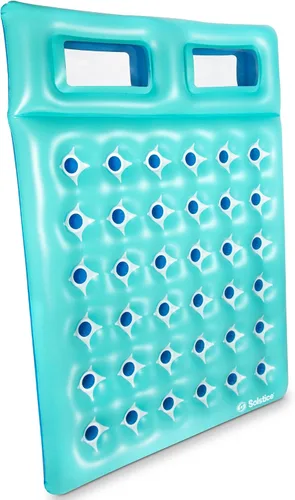 Vista 9 de Swimline - Colchón inflable para piscina, con 18 bolsillos de aire (los colores pueden variar), color azul, 9035 Flotador de bolsillo azul