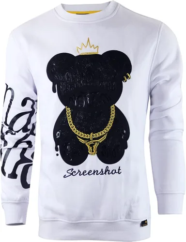Vista 5 de SCREENSHOT Sudadera con cuello redondo de estilo urbano de Nueva York con graffiti y hip hop para hombre