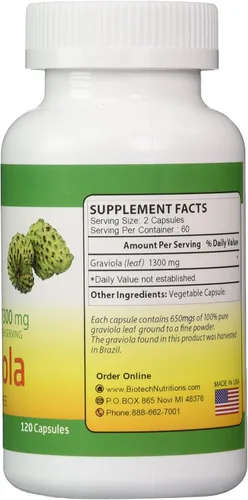Vista 2 de Graviola Biotech Nutritions Graviola 100 % pura, hpco-bubt-bel00665, 1, 1