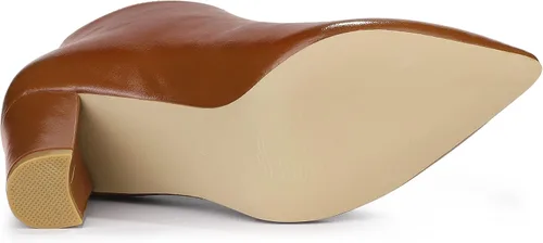 Vista 6 de Allegra K Botines de tacón grueso con cremallera frontal y puntera puntiaguda para mujer