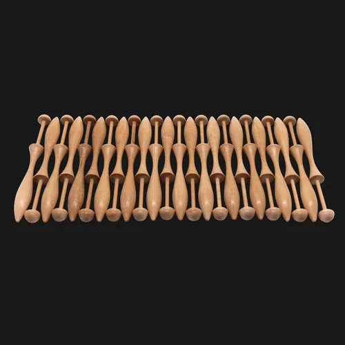 Vista 3 de Bobbin - Bobinas de encaje estilo danés de 12, 24, 50, bobinas para hacer encajes. 4.25 pulgadas de largo. Hecho de madera dura natural. Colección