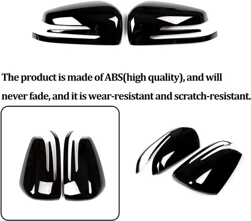 Vista 7 de Para Mercedes Benz A CLA GLA GLK Class W176 W117 X156 X204 2014-2017 piano negro retrovisor lateral cubierta de espejo