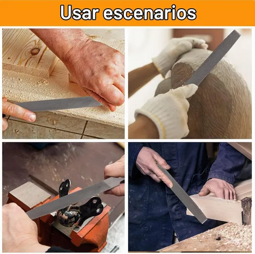 Vista 7 de Lima plana de corte medio de 6 pulgadas, dientes de doble corte, acero de alto carbono, lima de una sola mano sin mango, adecuada para dar forma a