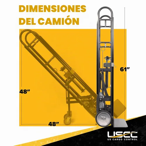 Vista 2 de US Cargo Control Heavy Duty Appliance Hand Truck con escalador de escaleras y ruedas de retroceso, capacidad de 1,200 libras, plataforma de acero