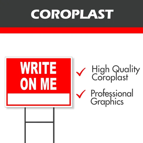 Vista 4 de Babyproofing Services Write On Me Red 18x24 in Double Sided Yard Road Sign w/Stand
