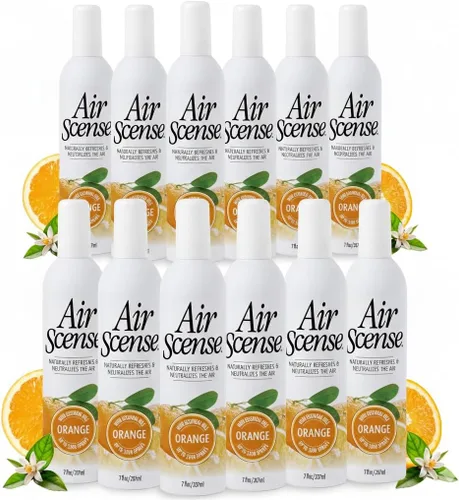 Vista 6 de Air Scense Ambientador desodorante en aerosol para baño y hogar, aceites esenciales, variedad natural (naranja, lavanda, lima y vainilla), 7 onzas
