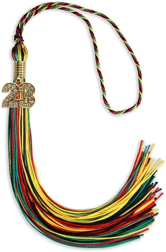 Vista 95 de Endea Graduation Borla de doble color con dije dorado (negro/oro brillante, 2022)