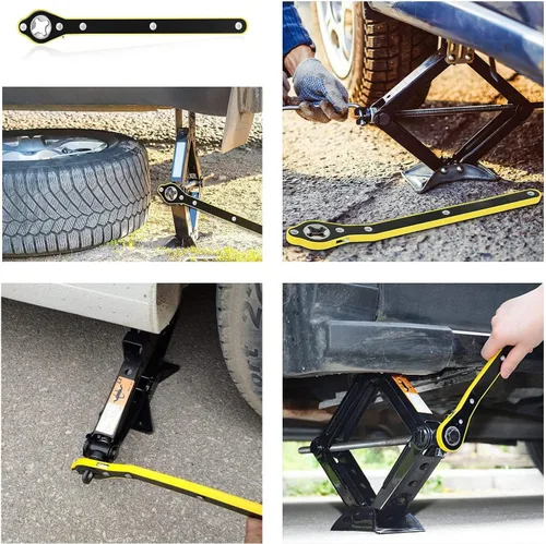 Vista 7 de MR CARTOOL Auto ahorro de mano de obra Jack trinquete mango de metal tijera Jack garaje rueda rueda rueda llave ascensor velocidad mango herramienta