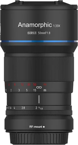 Vista 10 de SIRUI Lente anamórfica F1.8 1.33X S35 de 1.969 in para montura L, destello azul