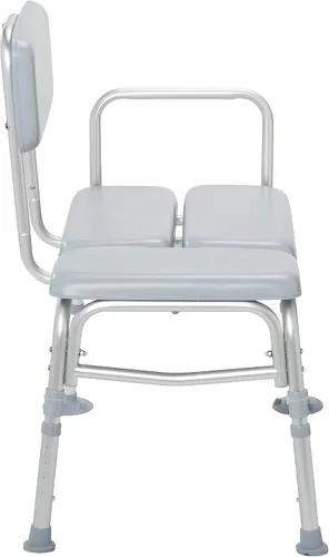 Vista 4 de Drive Medical 12005KD-1 Silla acolchada para ducha, color gris