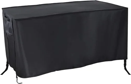 Vista 27 de Cubierta rectangular para fogata, impermeable, para mesa de fuego de gas propano al aire libre, 28 pulgadas de largo x 28 pulgadas de ancho x 24