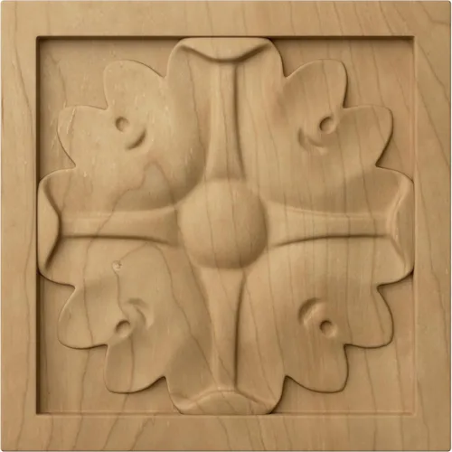 Vista 11 de Ekena Millwork ROS03X03X00EDAL Roseta cuadrada pequeña de Edimburgo, 3 pulgadas de ancho x 3 pulgadas de alto x 5/8 pulgadas de largo, aliso