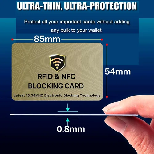 Vista 2 de SaiTech IT Tarjetas RFID, paquete de 5 tarjetas que protegen todo el monedero para hombres y mujeres, NFC sin contacto, protector de tarjeta