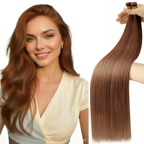 Vista 39 de Moresoo Extensiones de cabello humano real para coser, color negro natural