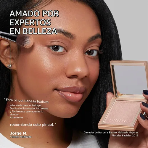 Vista 3 de Sigma Beauty F03 High Cheekbone Highlighter™, cepillo de mezcla biselado
